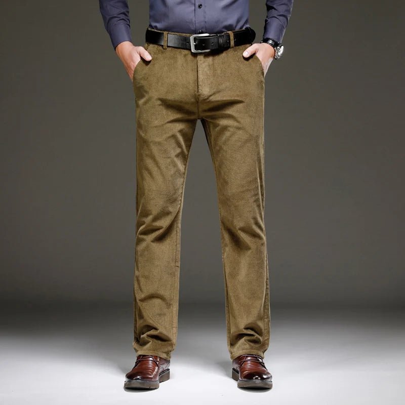 Corduroy Pants Men Business Casual Trousers