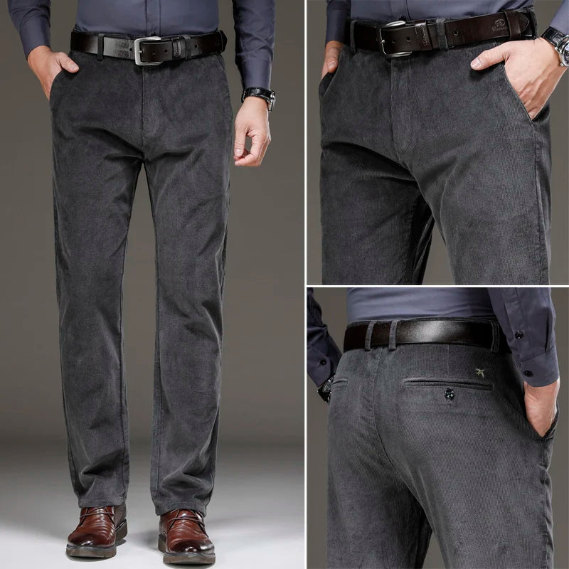 Corduroy Pants Men Business Casual Trousers